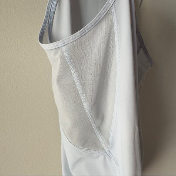 Lululemon Run Off-Route Tank top Fitted Sleeveless Blue sheer panel double strap - Picture 6 of 8